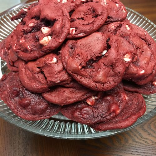 White Chocolate Red Velvet Cookies