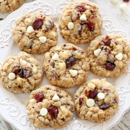 White Chocolate Cranberry Oatmeal Cookies